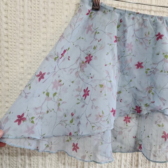 Vintage Body Movements Sheer Floral Micro Mini Y2K Style Skirt Size Small - Picture 5 of 10